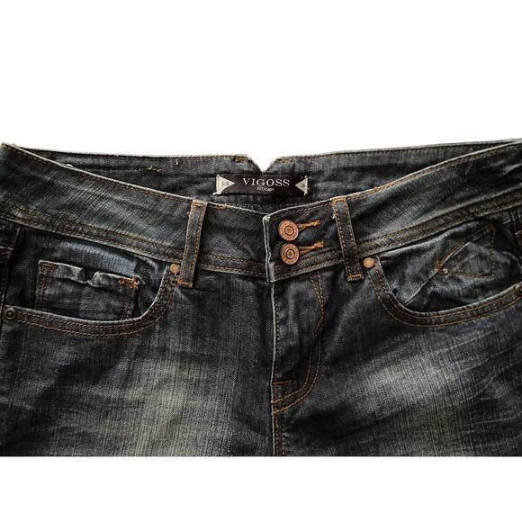 VIGOSS Fit/Capri Low-Rise Distressed Blue Jeans sz 28 (5/6) - Picture 3 of 7